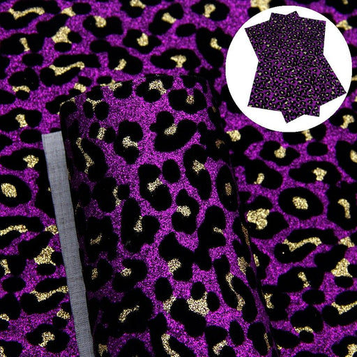 Leopard Glitter Velvet Fabric Bundle for Stylish DIY Creations