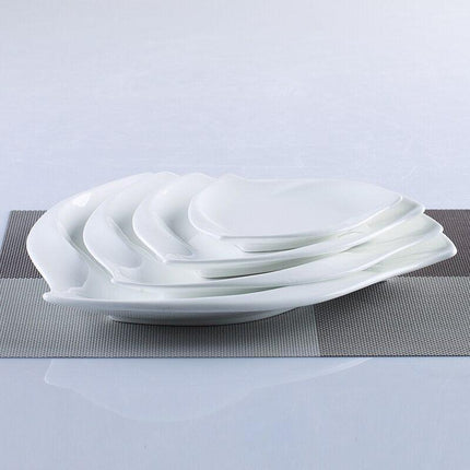 Sophisticated White Swirl Porcelain Serving Dish Ensemble