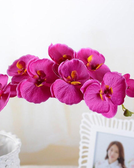 Lifelike White Phalaenopsis Orchid Arrangement - Stylish Home and Event Decor