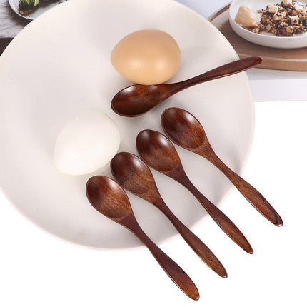 Elegant 5-Piece Japanese Wooden Spoon Set for Gourmet Dining