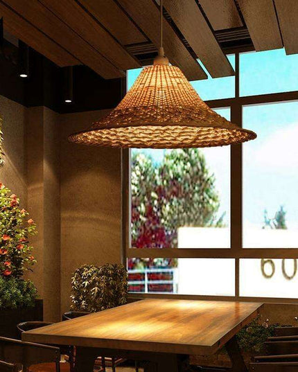 Sophisticated Japanese Tatami Wicker Pendant Light for Stylish Dining Spaces