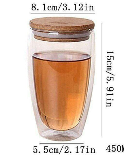 Modern Double-Wall Insulated Glass Mug for Enhanced Beverage Experience
