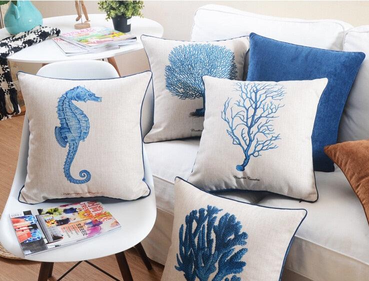 Nautical Dream Reversible Cushion Cover by Maison d'Elite