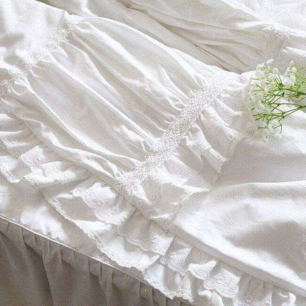 Luxurious Customizable White Lace Cotton Duvet Set