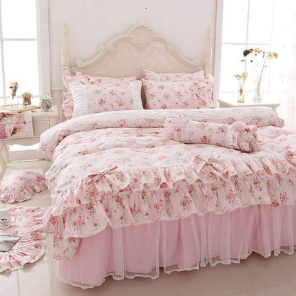 Blossom Dream Princess Cotton Bedding Set for Luxurious Comfort