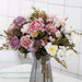 Elegant Vintage Silk Rose and Hydrangea Bouquet with Small Flowers