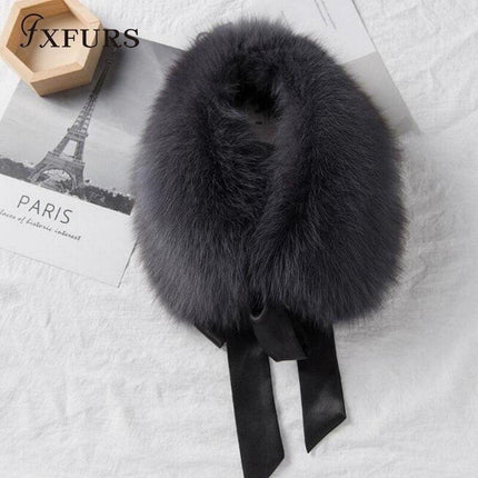 Luxurious Raccoon Dog Fur Ribbon Stole for Winter Elegance