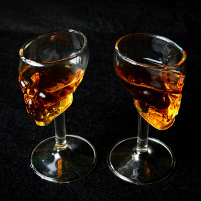 Gothic Skull Goblet Duo for Whisky, Wine, and Cocktails - Premium Glassware Set