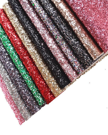 Glittery Faux Leather Craft Sheets for Creative DIY - 21CM x 29CM