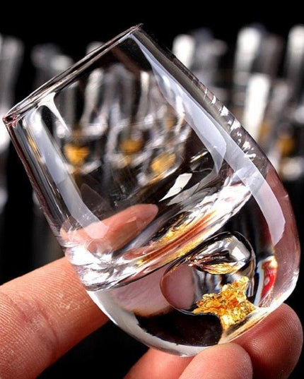 Luxurious Golden Foil Crystal Drinkware Collection for Memorable Celebrations