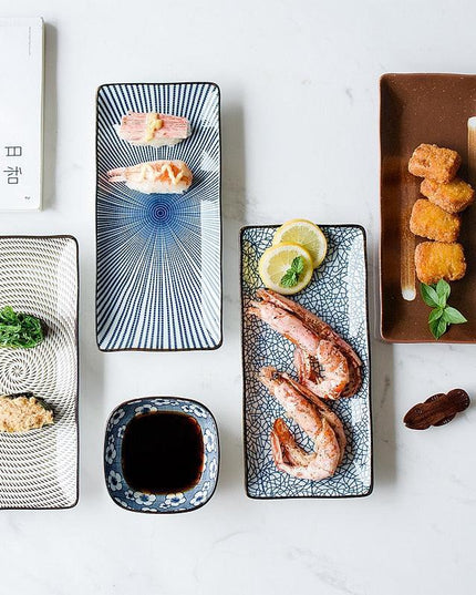 Stunning 9.8-Inch Rectangular Japanese Ceramic Sushi Platter