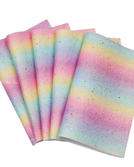 Iridescent Rainbow Glitter Faux Leather Sheets for Elegant DIY Masterpieces