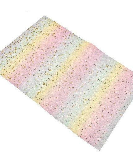 Vibrant Rainbow Glitter Synthetic Leather - Perfect for Eye-Catching DIY Creations