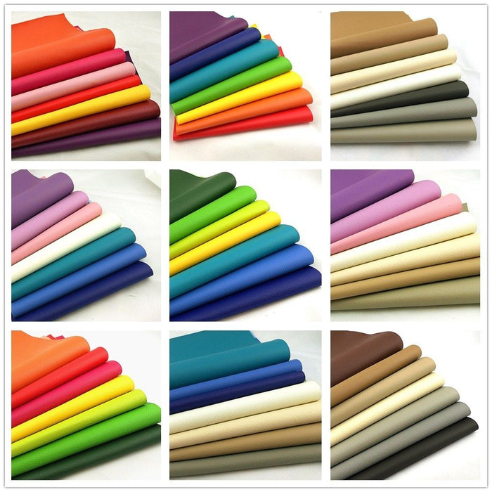 Vibrant Rainbow Faux Leather Crafting Kit - 7-Piece Assortment