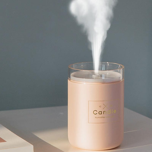 280ML Ultrasonic Candle Air Humidifier with Soft Light and USB Port