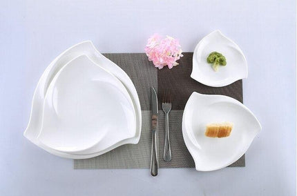 Sophisticated White Swirl Porcelain Serving Dish Ensemble