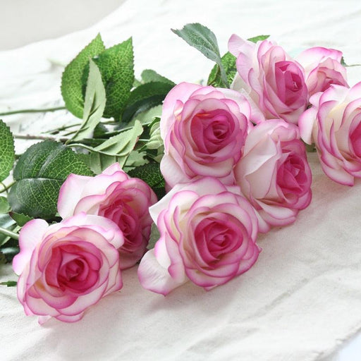 Luxurious Faux Latex Rose Arrangement - Premium Silicone Flowers for Weddings, Home Decor, and Events