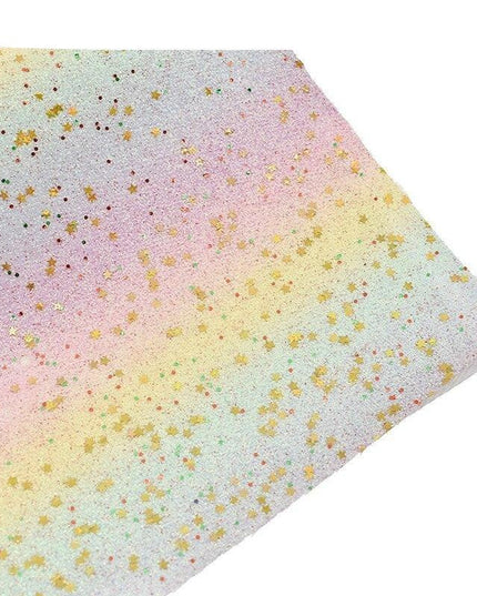 Rainbow Sparkle PU Leather for Creative DIY Projects