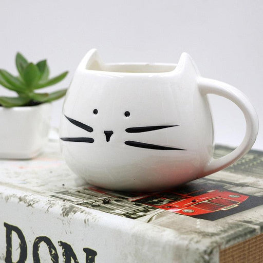 Charming Cat Ceramic Mug and Spoon Set - Delightful Drinkware for Cat Enthusiasts - 400ml Capacity
