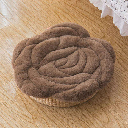 Elegant Japanese Rose Round Cushion with Soft PP Cotton Filling - Available in 55x55cm/45x45cm