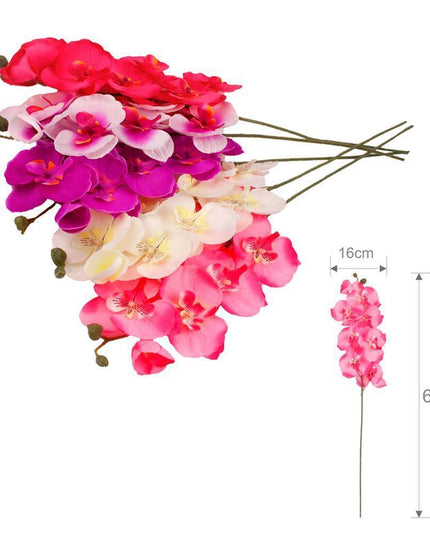 Elegant Silk Flower Arrangement with Butterfly Orchids and Mini Roses - Luxurious Botanical Display