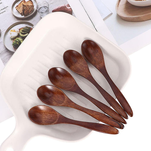 5-Piece Exquisite Japanese Style Wooden Spoon Collection