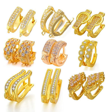 Stunning Handmade Gold & Silver Earring Hooks Adorned with Dazzling Austrian Crystals - Eco-Friendly Luxury Jewelry