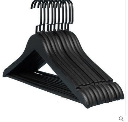 Stylish 10-Piece Premium Black Wooden Non-Slip Hanger Set
