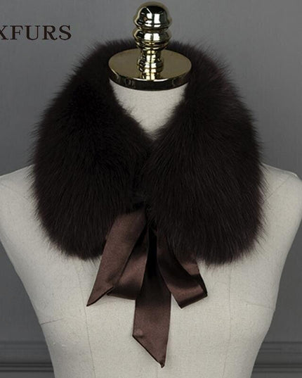Luxurious Raccoon Dog Fur Ribbon Stole for Winter Elegance