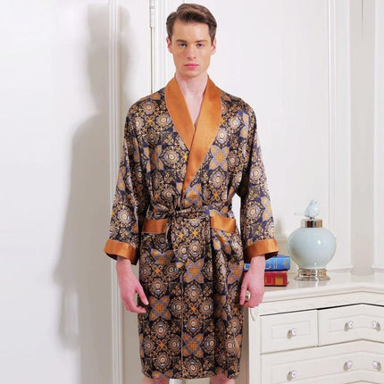Opulent Silk Lounge Robe for Men