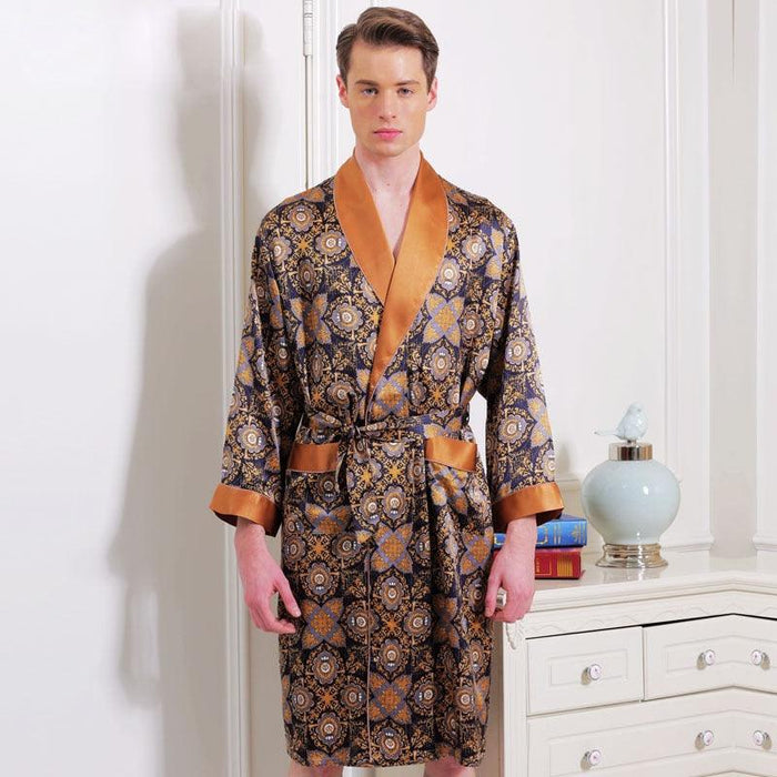 Luxurious Men's Silk Lounge Robe