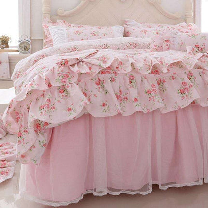 Blossom Dream Princess Cotton Bedding Set for Luxurious Comfort
