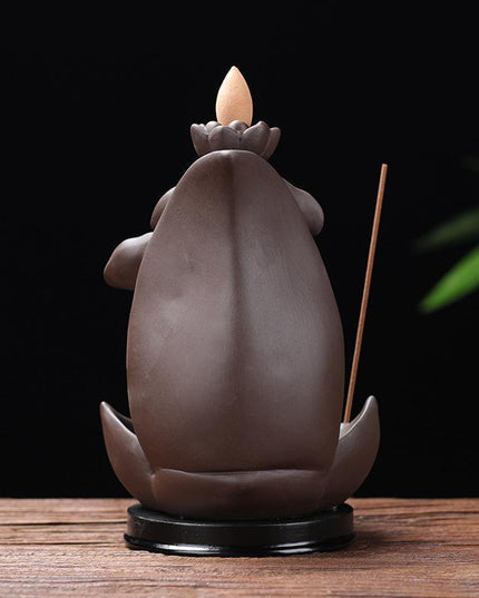 Serene Zen Monk Backflow Incense Waterfall with Illuminating LED for a Calming Environment