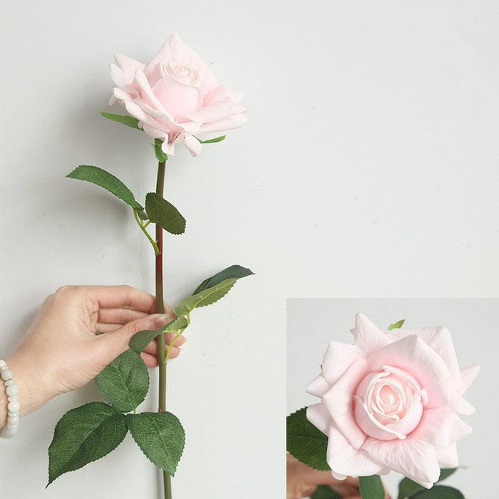 Elegant Real Touch Silk Rose Flower Bundle - Set of 5, 12cm Decorative Flowers