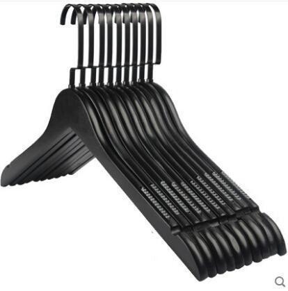 Stylish 10-Piece Premium Black Wooden Non-Slip Hanger Set
