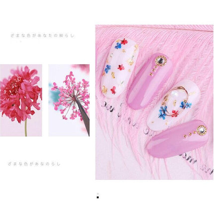 Floral Elegance Nail Art Kit: Create Stunning Designs with Real Dried Flowers
