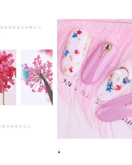 Floral Elegance Nail Art Kit: Create Stunning Designs with Real Dried Flowers