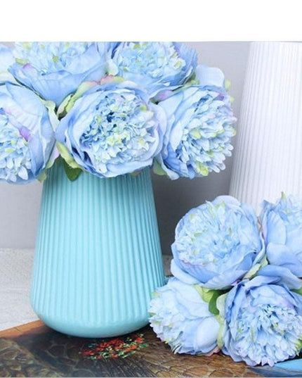 Elegant Peony and Blush Rose Silk Flower Arrangement Set