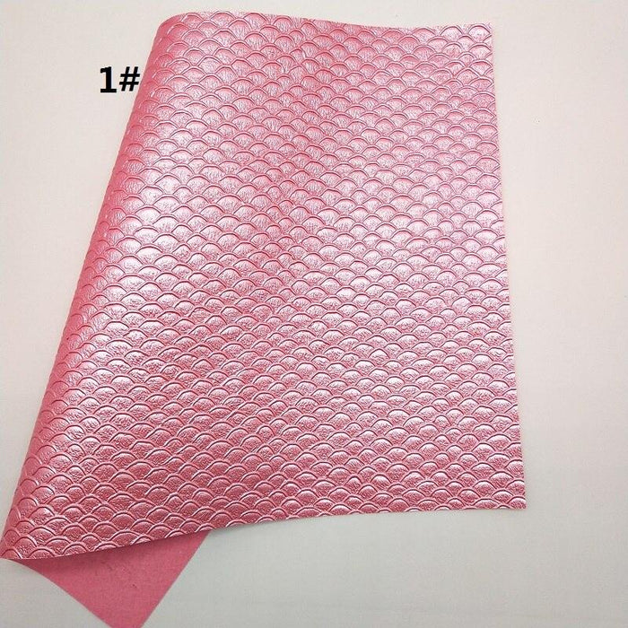 Mermaid Fish Scales Faux Leather Crafting Fabric Sheet - Premium Quality 21x29cm