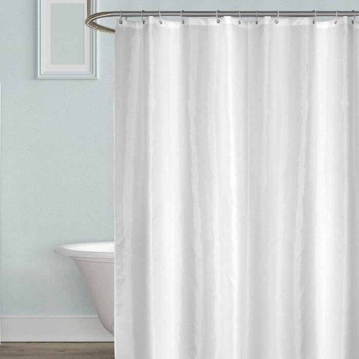 Transform Your Bathroom Oasis with Waterproof White Shower Curtain Set - Multiple Sizes and Easy Installation Kit Included