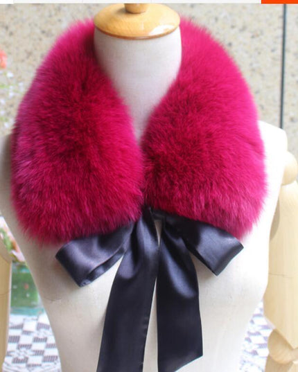 Luxurious Raccoon Dog Fur Ribbon Stole for Winter Elegance