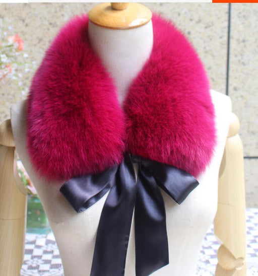 Luxe Raccoon Dog Fur Collar Ribbon Stole for Wool Coats