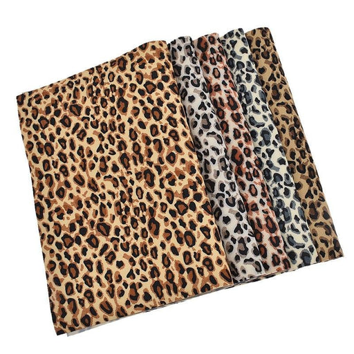 Leopard Print Synthetic Leather Fabric for Chic DIY Projects