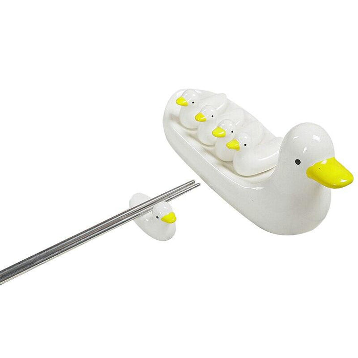 Quirky Duckling Chopstick Holder Set - Vibrant Table Decor