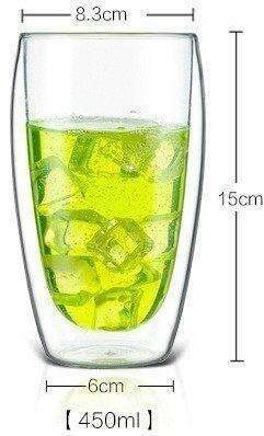 Modern Double-Wall Insulated Glass Mug for Enhanced Beverage Experience