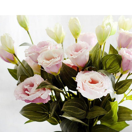 Deluxe 70cm Trigeminal Eustoma Silk Flower Bouquet - Lifelike Elegance