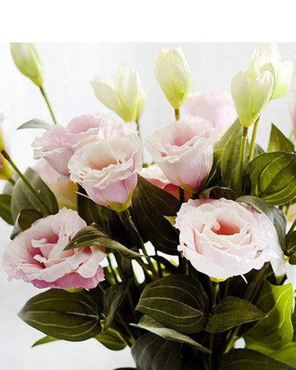 Deluxe 70cm Trigeminal Eustoma Silk Flower Bouquet - Lifelike Elegance