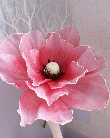 Elegant Oversized Linen Poppy Flower for Event Decor