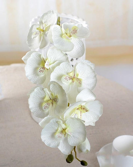 Lifelike White Phalaenopsis Orchid Arrangement - Stylish Home and Event Decor