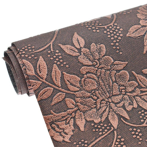 Vintage Floral Synthetic Leather Crafting Fabric - Premium DIY Material for Crafting Enthusiasts